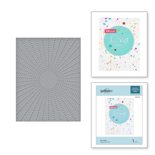 Simon Says Stamp! SES 021 Spellbinders Embossing Folder SUN RAYS