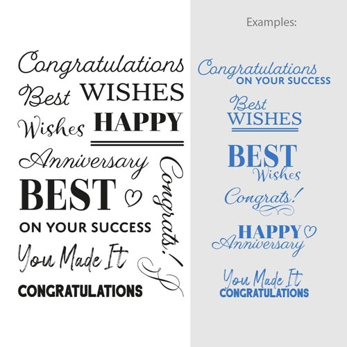 Simon Says Stamp! Couture Creations CONGRATULATIONS SENTIMENT Clear Stamp Set co728266