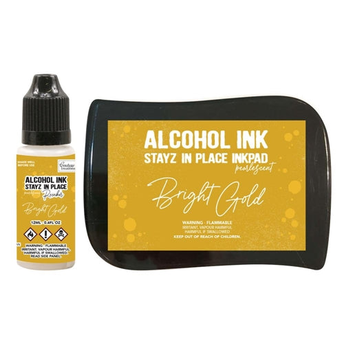 Simon Says Stamp! Couture Creations BRIGHT GOLD PEARLISED Alcohol Ink Pad With Reinker co728167