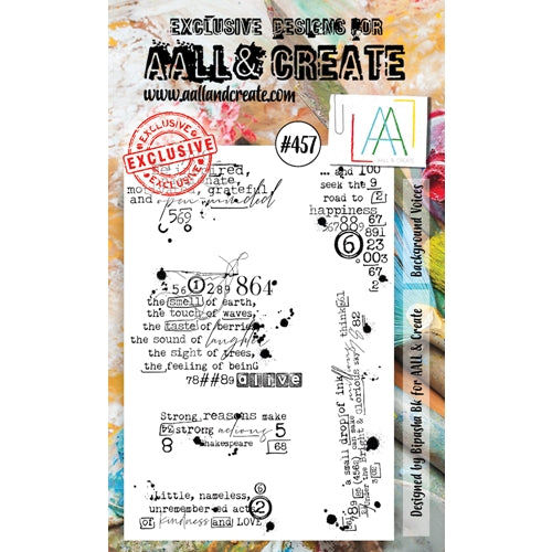 Simon Says Stamp! AALL & Create BACKGROUND VOICES A6 Clear Stamp Set aall457