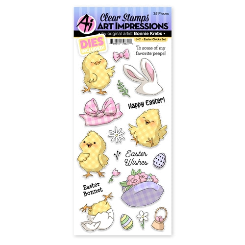 Simon Says Stamp! Art Impressions EASTER CHICKS Clear Stamps and Dies 5401