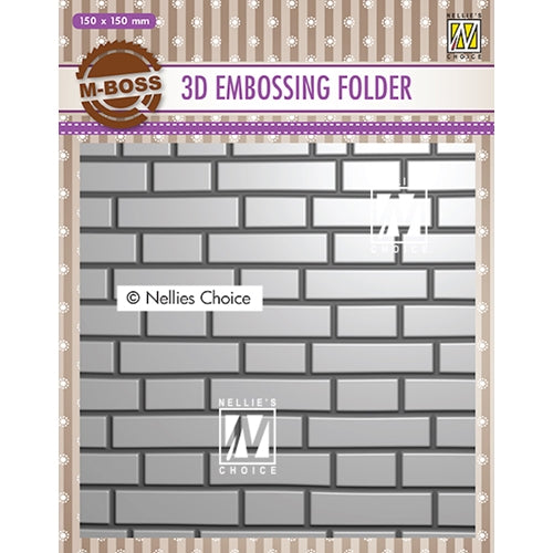 Simon Says Stamp! Nellie's Choice BRICK WALL 3D Embossing Folder nef3d023
