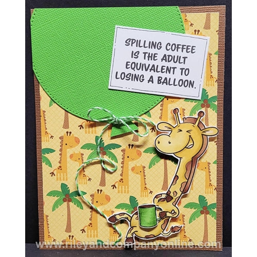 Simon Says Stamp! Riley And Company Funny Bones SPILLING COFFEE Cling Rubber Stamp RWD 891