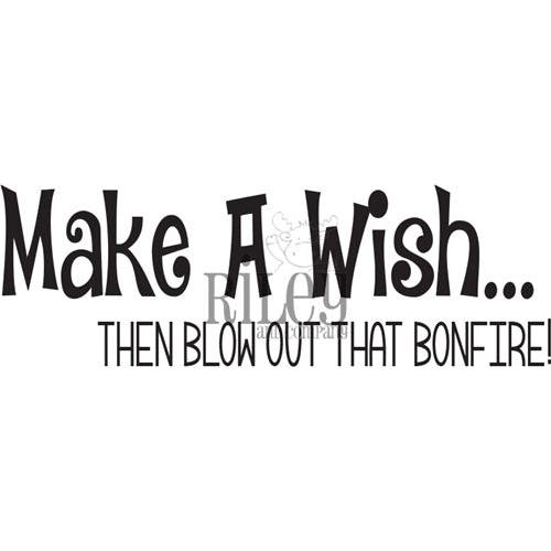 Simon Says Stamp! Riley And Company Funny Bones MAKE A WISH Cling Rubber Stamp RWD 901