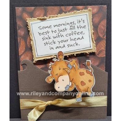Simon Says Stamp! Riley And Company Funny Bones GIGGLING COW Cling Rubber Stamp RLY328