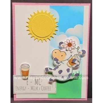 Simon Says Stamp! Riley And Company Funny Bones GIGGLING COW Cling Rubber Stamp RLY328