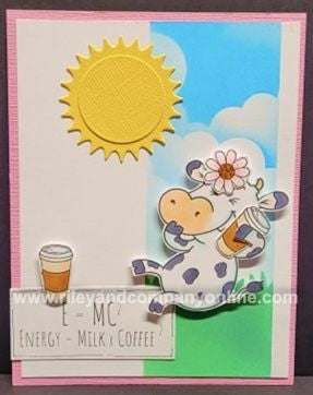 Simon Says Stamp! Riley And Company Funny Bones GIGGLING COW Cling Rubber Stamp RLY328