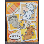Simon Says Stamp! Riley And Company Funny Bones GIGGLING COW Cling Rubber Stamp RLY328