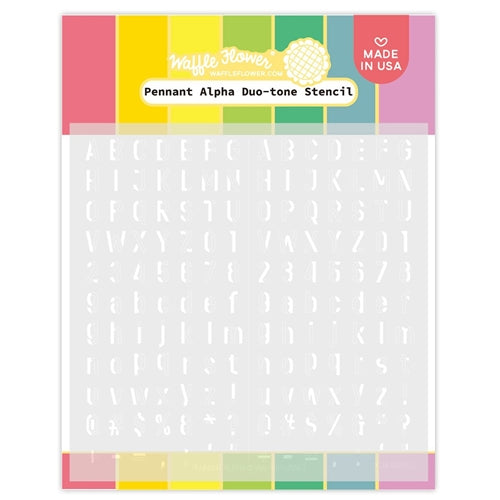 Simon Says Stamp! Waffle Flower PENNANT ALPHA DUO TONE Stencil 420553*
