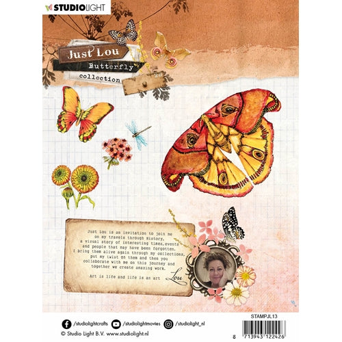 Simon Says Stamp! Studio Light BUTTERFLY COLLECTION 13 Just Lou Clear Stamp stampjl13*
