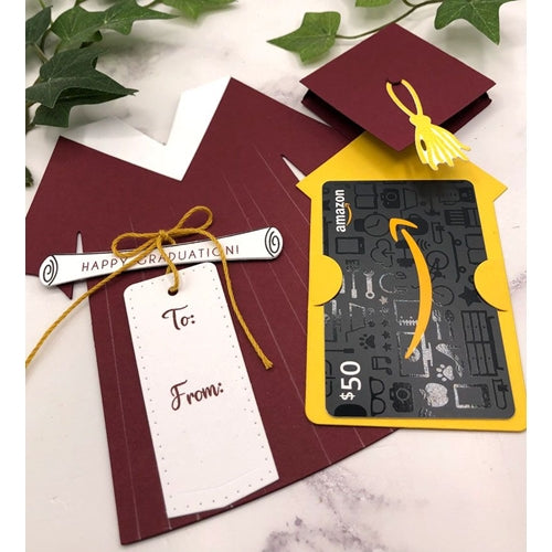 Simon Says Stamp! Papertrey Ink GO TO GIFT CARD HOLDER CONGRATULATIONS GRADUATE Dies