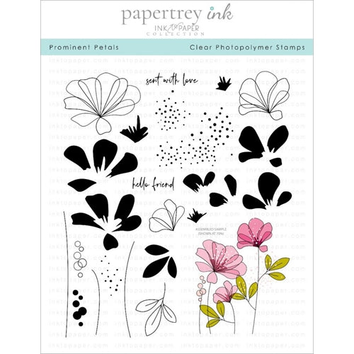 Simon Says Stamp! Papertrey Ink PROMINENT PETALS Clear Stamps 1270