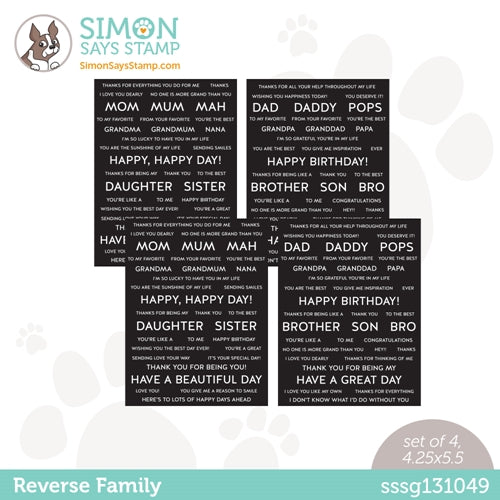 Simon Says Stamp! Simon Says Stamp Sentiment Strips REVERSE FAMILY sssg131049