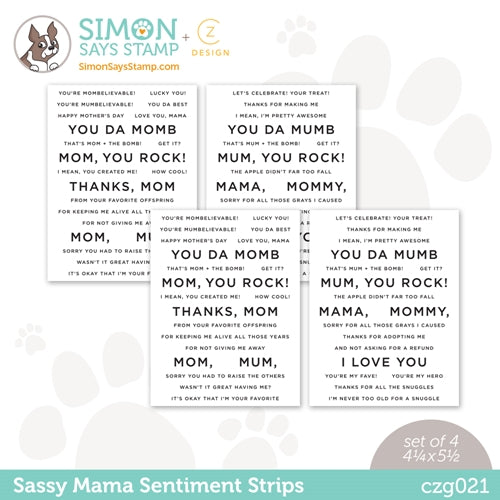 Simon Says Stamp! CZ Design Sentiment Strips SASSY MAMA czg021 *