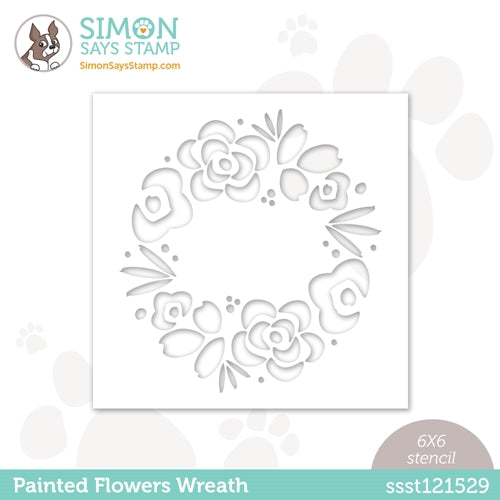Simon Says Stamp! Simon Says Stamp Stencil PAINTED FLOWERS WREATH ssst121529