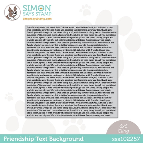 Simon Says Stamp! Simon Says Cling Stamp FRIENDSHIP TEXT BACKGROUND sss102257