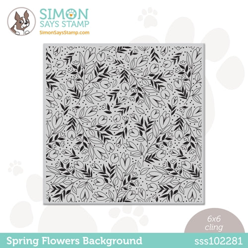 Simon Says Stamp! Simon Says Cling Stamp HEART FLOWERS BACKGROUND sss102281