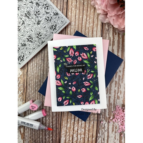 Simon Says Stamp! Simon Says Cling Stamp HEART FLOWERS BACKGROUND sss102281