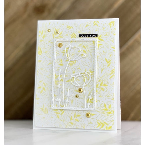 Simon Says Stamp! Simon Says Cling Stamp HEART FLOWERS BACKGROUND sss102281