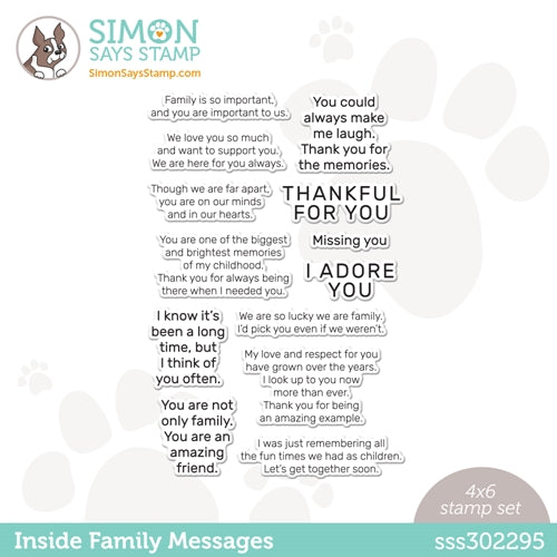 Simon Says Stamp! Simon Says Clear Stamps INSIDE FAMILY MESSAGES sss302295
