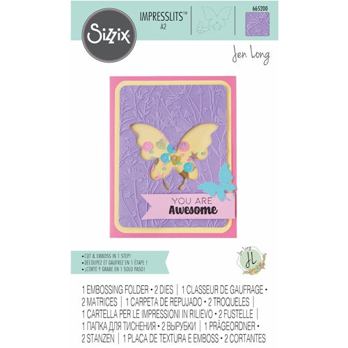 Simon Says Stamp! Sizzix BUTTERFLY MEADOW Impresslits Cut and Emboss Folder 665200
