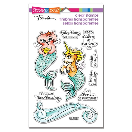 Simon Says Stamp! Stampendous Clear Stamps MERMAID PALS ssc1403*