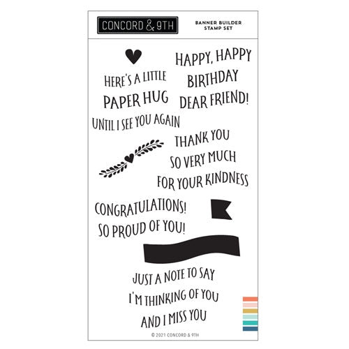 Simon Says Stamp! Concord & 9th BANNER BUILDER Clear Stamp Set 11081