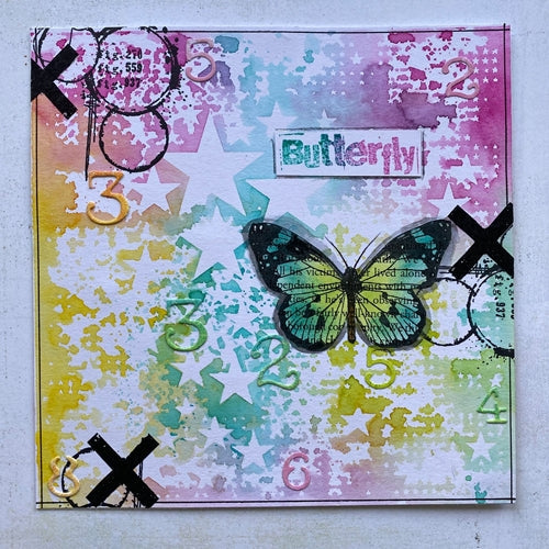 Simon Says Stamp! AALL & Create LOTZA STARZ 6x6 Stencil aal10126