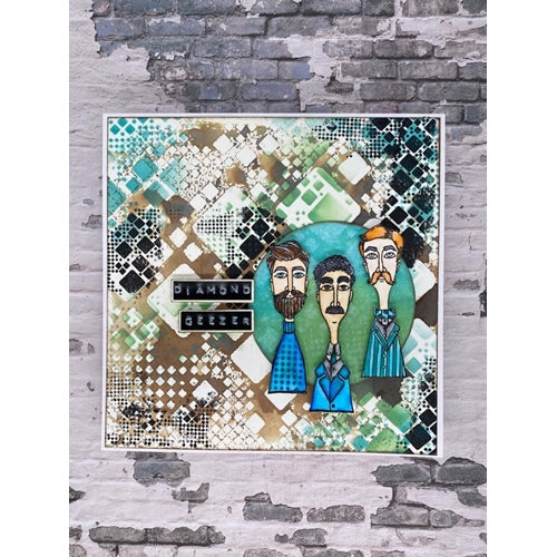 Simon Says Stamp! AALL & Create LOTZA DIAMONDZ 6x6 Stencil aal10124