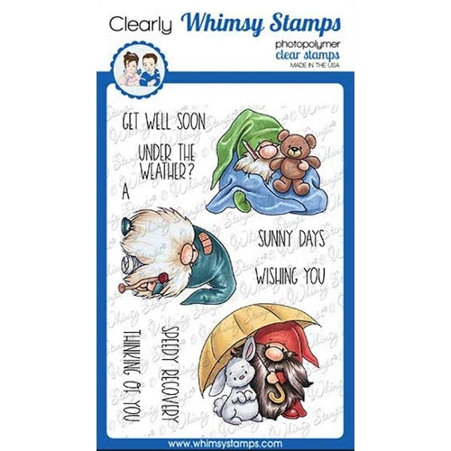 Simon Says Stamp! Whimsy Stamps GNOME GET WELL Clear Stamps C1111a