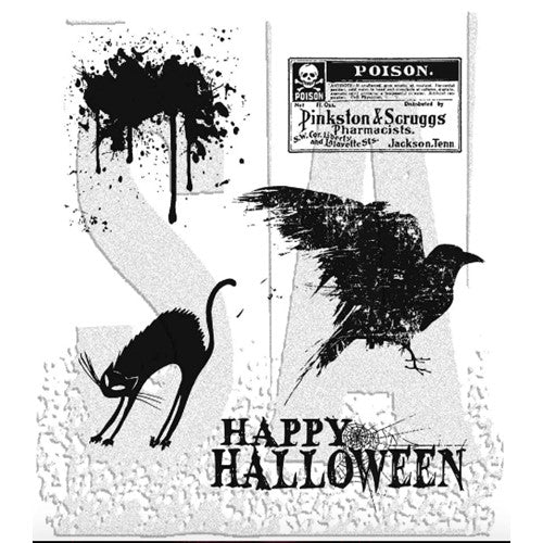 Simon Says Stamp! Tim Holtz Cling Rubber Stamps SPOOKY STUFF Halloween CMS068
