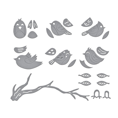Simon Says Stamp! S4 1107 Spellbinders SWEET BIRDS ON A BRANCH Etched Dies