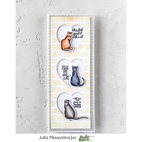 Simon Says Stamp! Picket Fence Studios CATS ARE FAMILY Clear Stamps a156