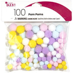 Simon Says Stamp! Cousin SPRING PASTEL Pom Poms 100 Piece Variety Pack 40000808