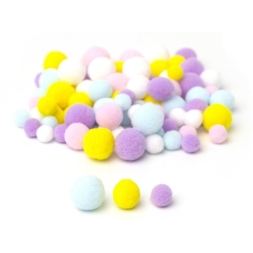 Simon Says Stamp! Cousin SPRING PASTEL Pom Poms 100 Piece Variety Pack 40000808