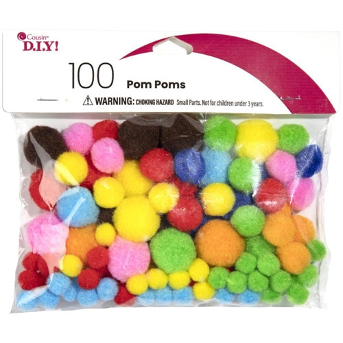 Simon Says Stamp! Cousin MULTICOLOR Pom Poms 100 Piece Variety Pack 40000799