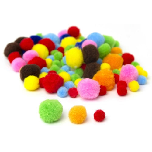 Simon Says Stamp! Cousin MULTICOLOR Pom Poms 100 Piece Variety Pack 40000799