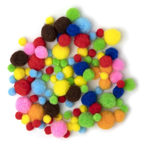 Simon Says Stamp! Cousin MULTICOLOR Pom Poms 100 Piece Variety Pack 40000799
