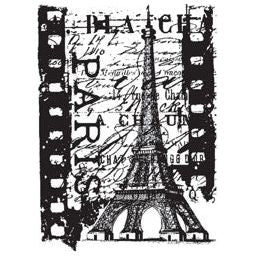 Simon Says Stamp! Tim Holtz Cling Rubber ATC Stamp PARIS FILM COM035
