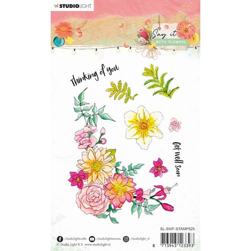 Simon Says Stamp! Studio Light SAY IT WITH FLOWERS 525 Clear Stamps slswfstamp525*