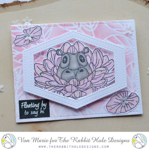 Simon Says Stamp! The Rabbit Hole Designs HIPPO BOTANICAL Clear Stamps TRH 102*