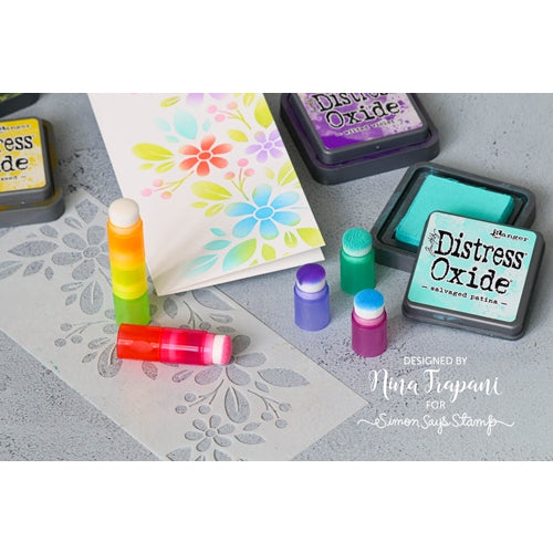 Simon Says Stamp! Set of 8 Rainbow Pack BLENDER BRUSHES and Storage Container | color-code:ALT00