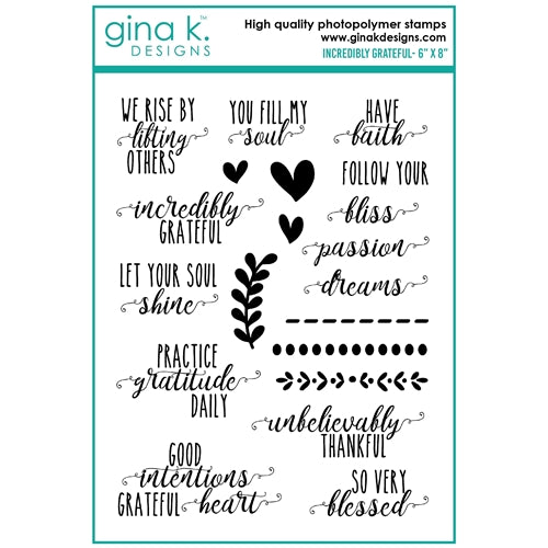 Simon Says Stamp! Gina K Designs INCREDIBLY GRATEFUL Clear Stamps bs39c