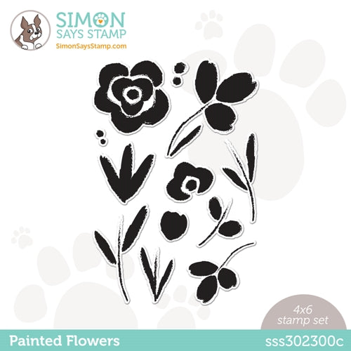 Simon Says Stamp! Simon Says Clear Stamps PAINTED FLOWERS sss302300c *