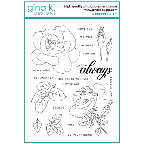 Simon Says Stamp! Gina K Designs ALWAYS ROSES Clear Stamps as06*