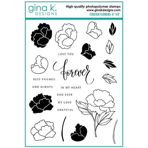 Simon Says Stamp! Gina K Designs FOREVER FLOWERS Clear Stamps ak18*