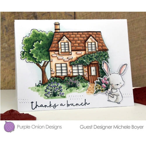 Simon Says Stamp! Purple Onion Designs IVY COUNTRY COTTAGE Cling Stamp pod1217