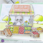Simon Says Stamp! Purple Onion Designs PRODUCE STAND Cling Stamp pod1218*