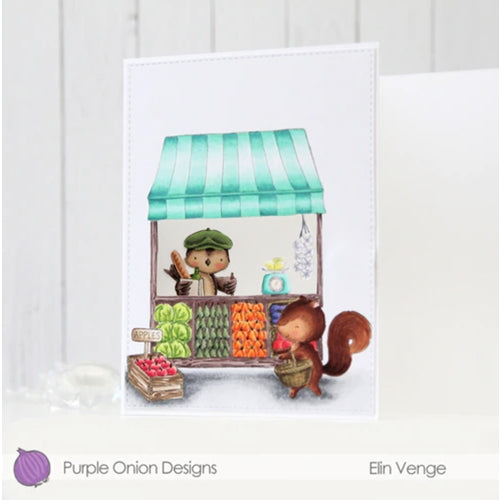 Simon Says Stamp! Purple Onion Designs PRODUCE STAND Cling Stamp pod1218*