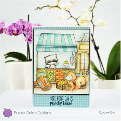 Simon Says Stamp! Purple Onion Designs PRODUCE STAND Cling Stamp pod1218*